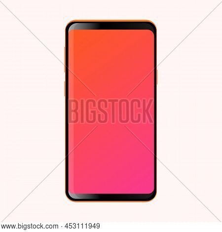 Realistic Smartphone Mockup With Empty Screen Flat Illustration