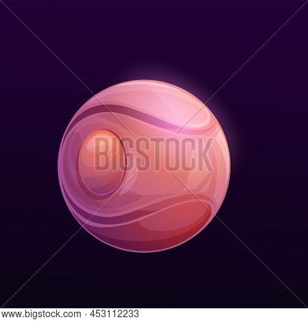 Mysterious Cyber Planet, Fantastic Ski-fi Vector Comet. Fantasy Technical Ui Game Object, Galaxy Met