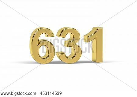 Golden 3d Number 631 - Year 631 Isolated On White Background - 3d Render