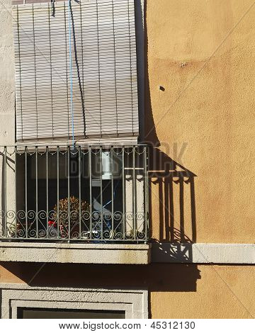 Balcony With Sunblind. Barcelona.