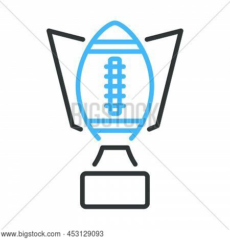 American Football Trophy Cup Icon. Editable Bold Outline With Color Fill Design. Vector Illustration