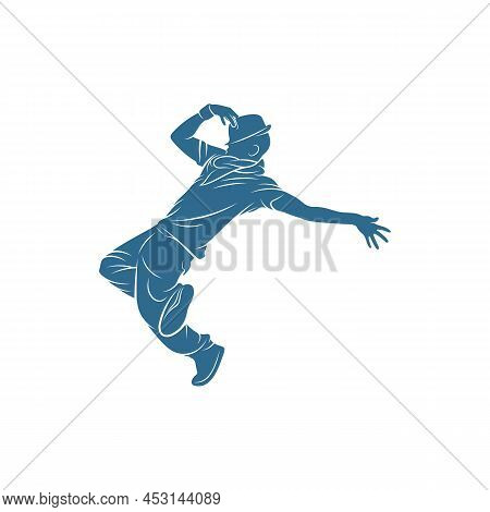 Dancer Hip Hop Design Vector Template, Street Dancer Silhouette Vector Illustration, Break Dance, Ja