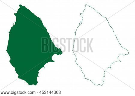 La Digue Island (republic Of Seychelles, Indian Ocean) Map Vector Illustration, Scribble Sketch La D