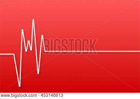 Red Heartbeat. Heart Pulse. Cardiogram Concept. Vector Stock Illustration.