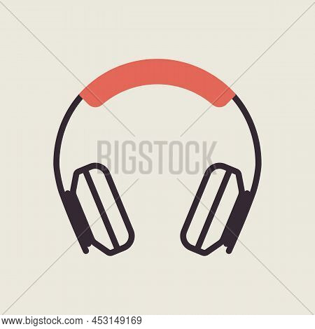 Over-ear Headphones Isolated Vector Icon. Graph Symbol For Music And Sound Web Site And Apps Design,