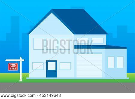 Sale Tag. Home For Sale Sign For Marketing Design. Vector Stock Illustration.