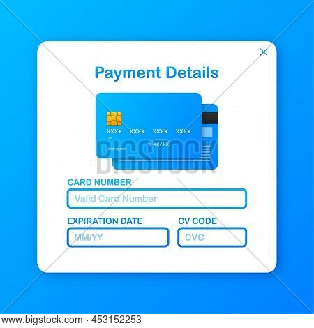 Business Card With Pay Details For Web Page Design. Online Shopping. Credit Card. Online Store. Vect
