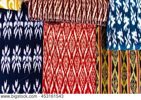 Scarves Or Macanas At The Market, Traditional Handcraft And Design For Gualaceo Canton, Azuay Provin