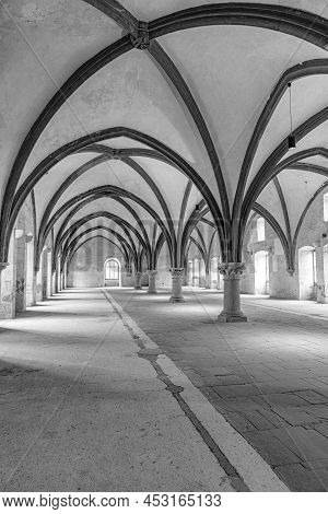 Eberbach, Germany - December 29, 2018: Monks Dormitory At Monastery Eberbach In Germany.