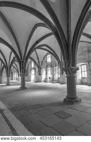 Eberbach, Germany - December 29, 2018: Monks Dormitory At Monastery Eberbach In Germany.