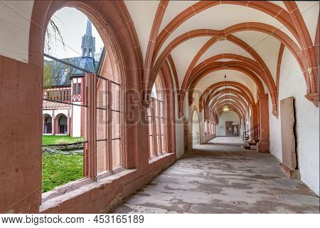 Eberbach, Germany - December 29, 2018: Aisle At The Cloister Of Eberbach In Germany.