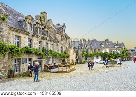 Locronan, France - September 17, 2019: Medieval Streets Of Locronan, A Small Town In Brittany, Franc