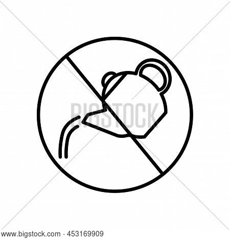Black Crossed Out Teapot. Cross Symbol. Check Mark Icon. Vector Illustration. Stock Image.