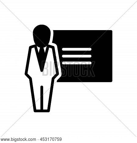 Black Solid Icon For Teachers Educator Instructor Master Schoolteacher Docent