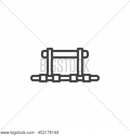 Horizontal Bar Line Icon. Linear Style Sign For Mobile Concept And Web Design. Sport Pull-up Bar Out