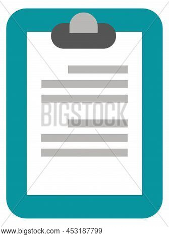 Clipboard Icon. Official Document Symbol. Paper With Text