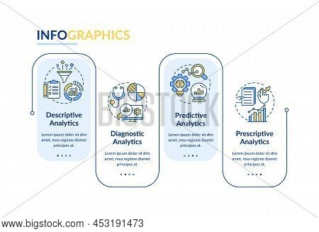 Types Of Automated Data Analytics Rectangle Infographic Template. Data Visualization With 4 Steps. P