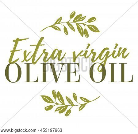 Extra Olive Oil Icon Vector Illustration. Elegant Logo Template With Olive Branch - Simple Linear St