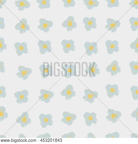 Seamless Pattern With Hand Drawn Viola Flowerheads For Surface Design And Other Design Projects