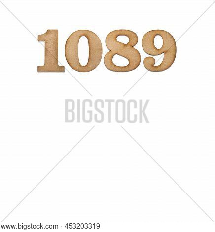 Number 1089 In Wood, Isolated On White Background
