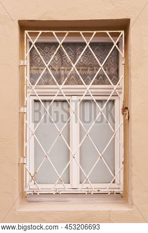 Single Window With Window Grille In The Old Town Of Wittenberg In Germany