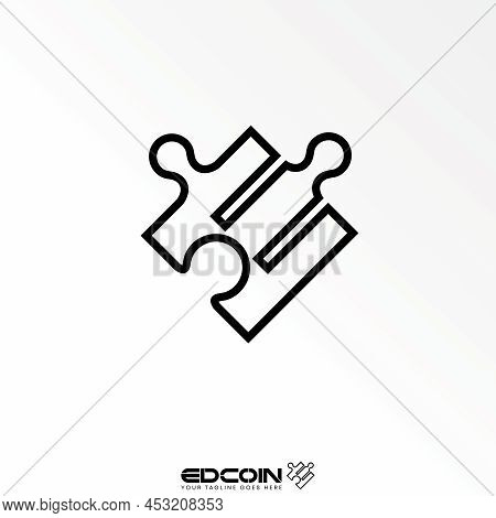 Letter Or Word E Sans Serif Line Font Like Puzzle Image Graphic Icon Logo Design Abstract Concept Ve