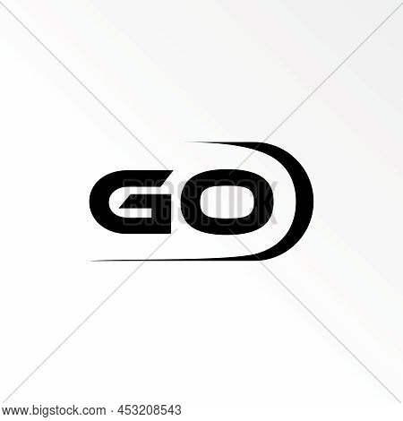 Letter Or Word Go Sans Serif Font With Cutting Line On Right Side Image Graphic Icon Logo Design Abs