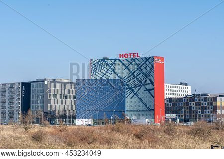 Copenhagen, Denmark - March 16, 2022: Exterior View Of The Cabinn Metro Hotel