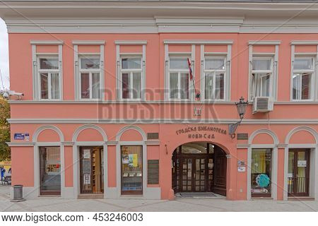 Novi Sad, Serbia - September 21, 2021: City Library Building At Dunavska Street In Novi Sad.