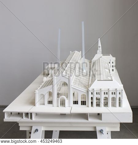 Moscow, Russia - 12 April 2022, Plastic Model Ges2 Also Known As Mges-2 And Tramvaynaya Is A Decommi