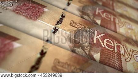 Kenya Shilling Money Banknotes Pack 3D Illustration