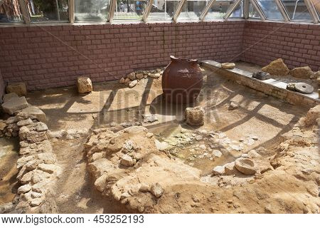 Evpatoria, Crimea, Russia - July 25, 2021: Fragment Of The Fortress Wall Of The Antique Policy Under