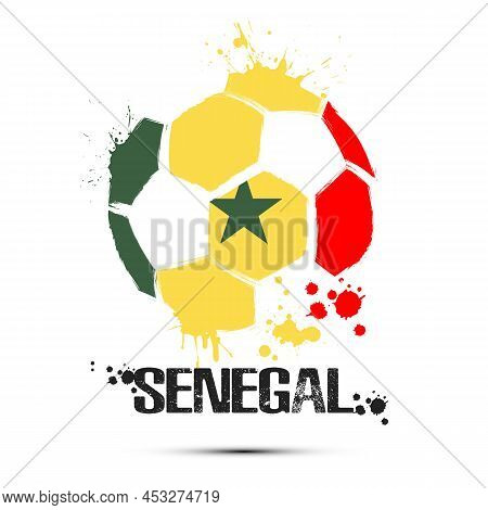 Soccer Ball With Senegal National Flag Colors