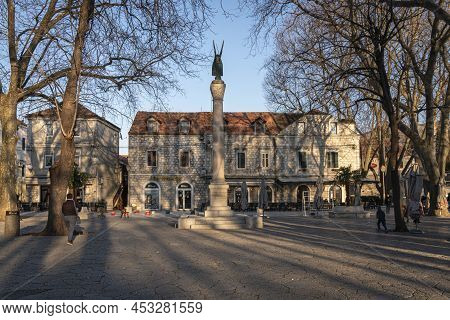 Trebinje, Bosnia And Herzegovina, March 2022 - Town Square In The City Of Trebinje, Bosnia And Herze