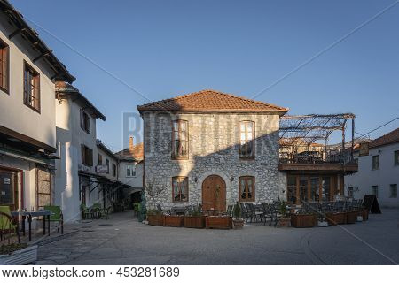 Trebinje, Bosnia And Herzegovina, March 2022 - Town Square In The Old Town Of Trebinje, Bosnia And H