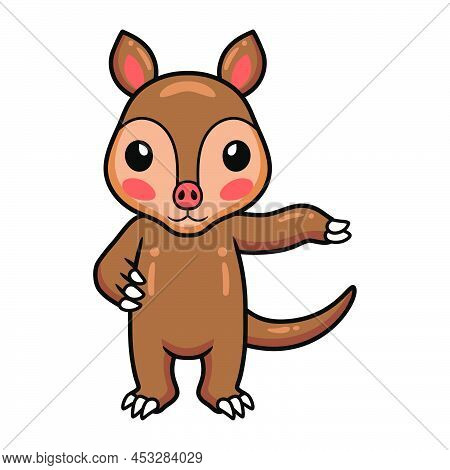 Vector Illustration Of Cute Little Aardvark Cartoon Posing
