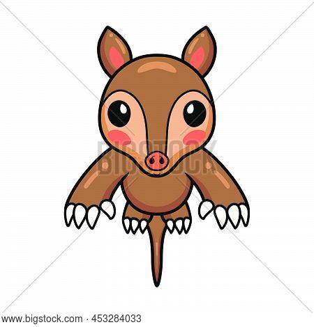 Vector Illustration Of Cute Little Aardvark Cartoon Leaping