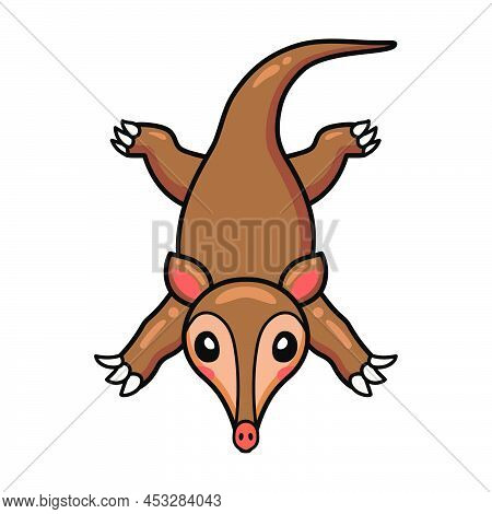 Vector Illustration Of Cute Little Aardvark Cartoon Character