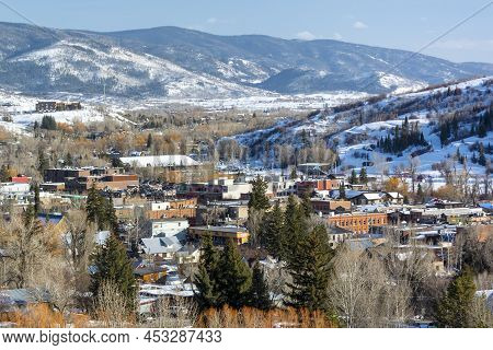Downtown Steamboat Springs, Colorado On A Sunny Winter Day