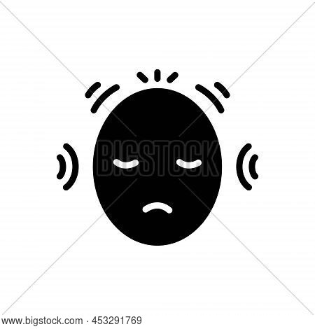 Black Solid Icon For Disorders Anxiety Headache Stress Conjugation Spoiling Psychological