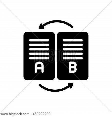 Black Solid Icon For Converted Transformed Changed Duplicate Convert Document Copy Exchange