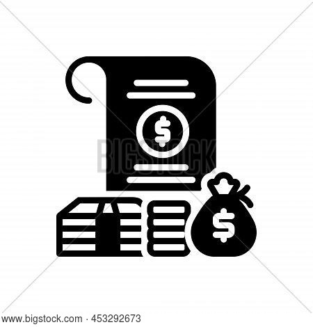 Black Solid Icon For Amount Congeries Currency Cash Finance Money Wealth