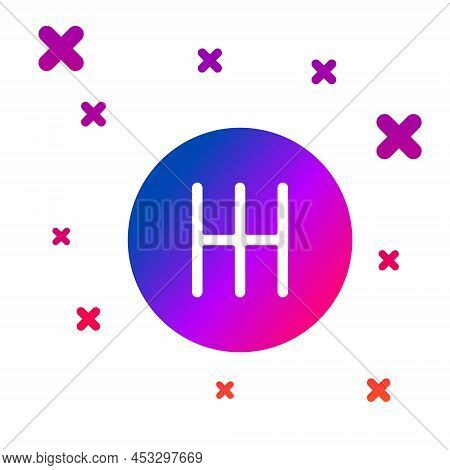 Color Gear Shifter Icon Isolated On White Background. Transmission Icon. Gradient Random Dynamic Sha