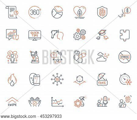 Science Icons Set. Included Icon As Microscope, Fake News And Puzzle Web Elements. 5g Technology, Ti
