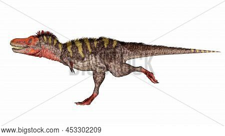 Tarbosaurus Dinosaur Running Fast And Quickly - 3d Render