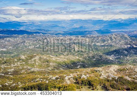 Summer Mountain Landscape At National Park Lovcen, Montenegro. Sunny Summer Day