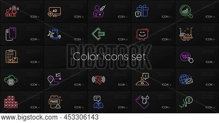 Set Of Journey, 5g Wifi And Smartphone Line Icons. Include Flights Application, Cloud Computing, Smi