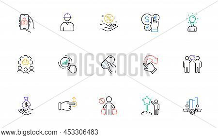 Loan Percent, Capsule Pill And Income Money Line Icons For Website, Printing. Collection Of Engineer