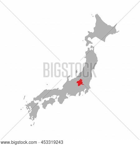 Gunma Prefecture Highlighted On The Map Of Japan