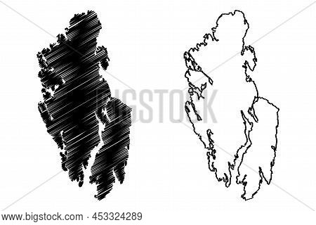Ytre Sula Island (kingdom Of Norway) Map Vector Illustration, Scribble Sketch Ytre Sula Map